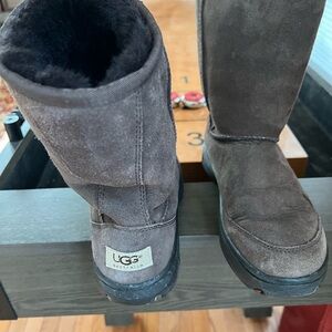 UGG Short Suede Boot in Dark Brown